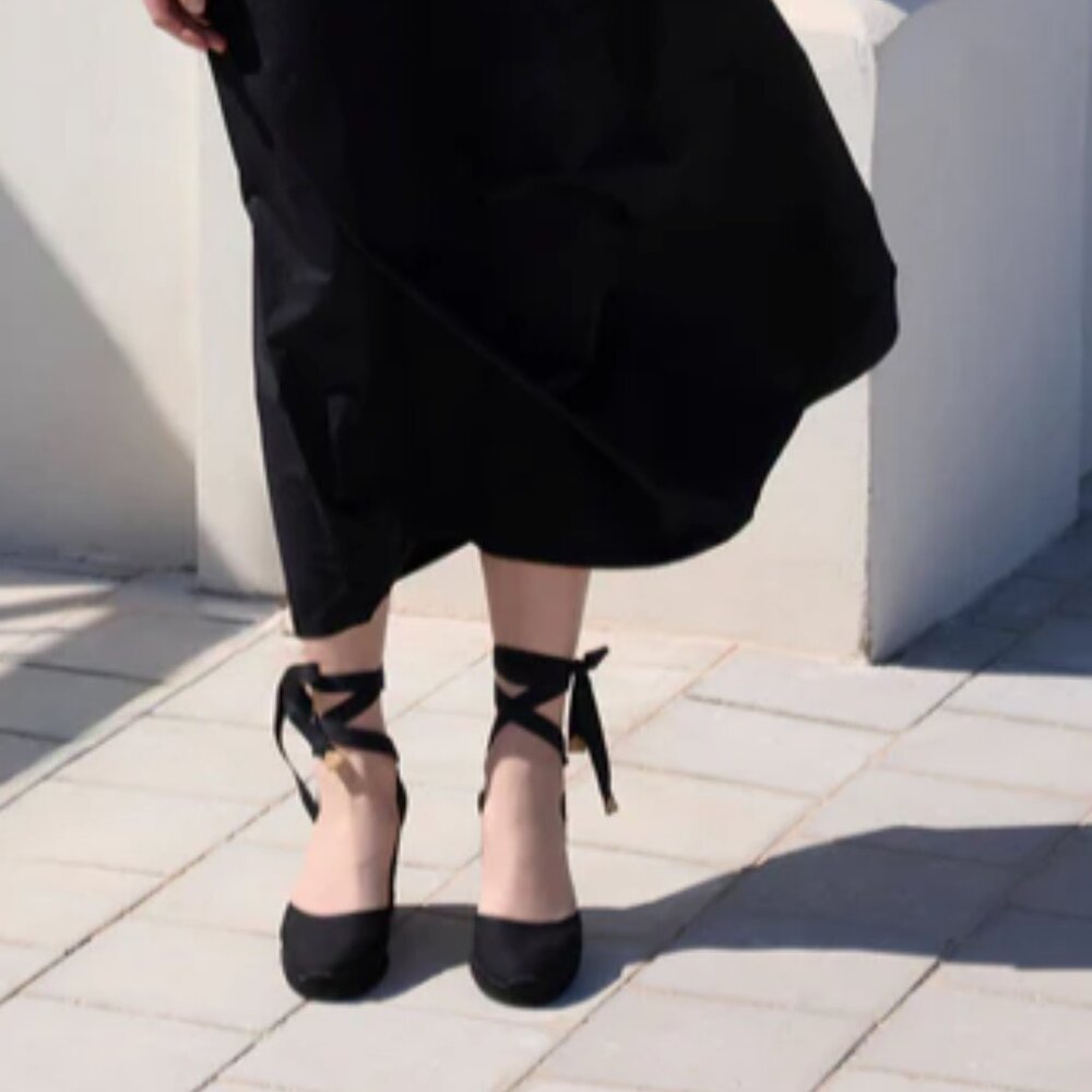 Castañer Carina Black Wedge Espadrille 39 - Picture 2 of 8